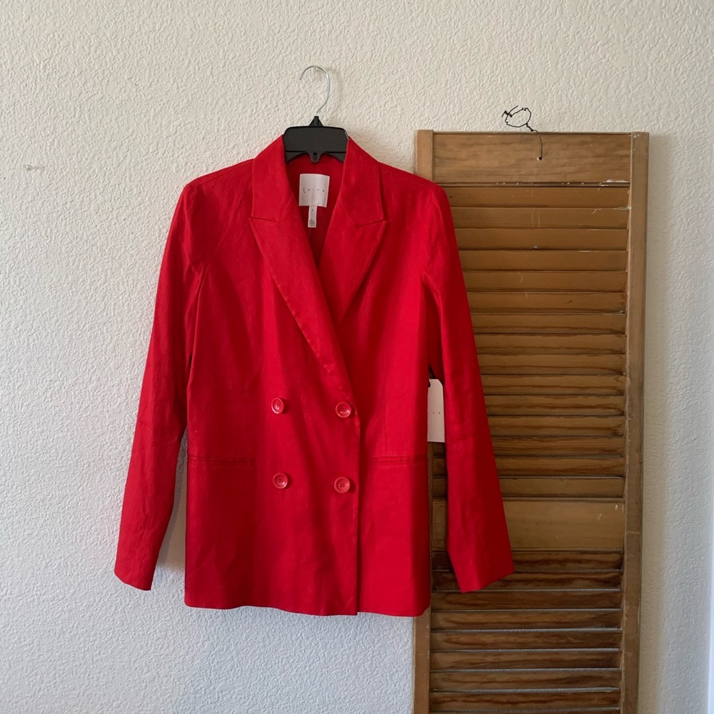 Leith Linen Blend Red Blazer